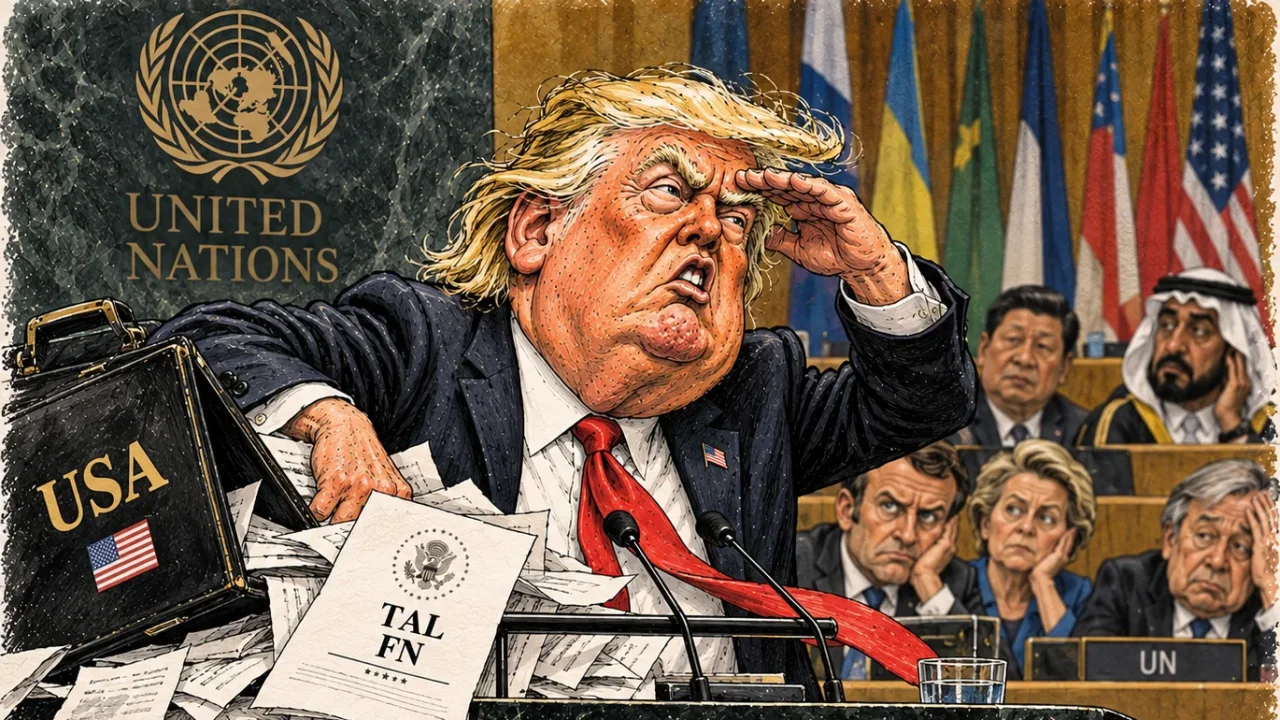 Hero-thumbnail v5 till Trump till FN: USA är starkare än någonsin – frågar samtidigt om någon sett hans manus