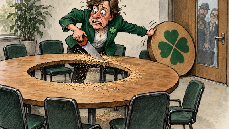 Satirillustration till artikeln: Centerpartiet ordnar möte utan den vanliga kretsen
